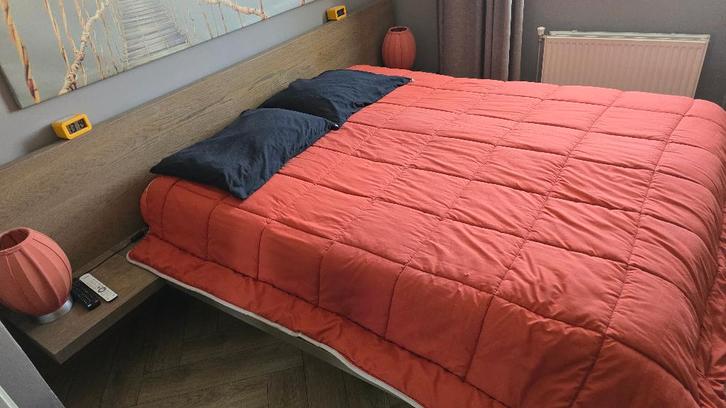 Gratis robuust tweepersoons bed 1.60 x 2.0, Huis en Inrichting, Slaapkamer | Bedden, Gebruikt, Tweepersoons, 160 cm, 200 cm, Hout