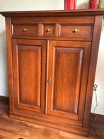 Massief houten kast met deurtjes en 3 lades, Ophalen, Zo goed als nieuw