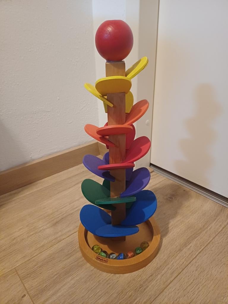 Houten knikkerbaan Beeboo - Regenboog, Ophalen