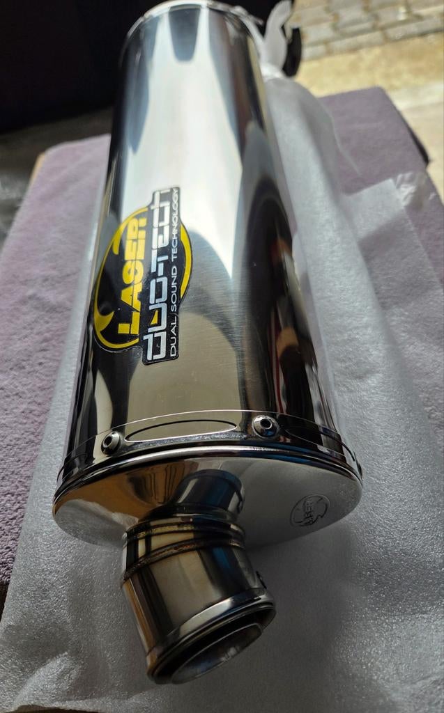 Laser Duotech RVS uitlaatdemper - 61mm aansluiting - Nieuw!, Ophalen of Verzenden, Nieuw