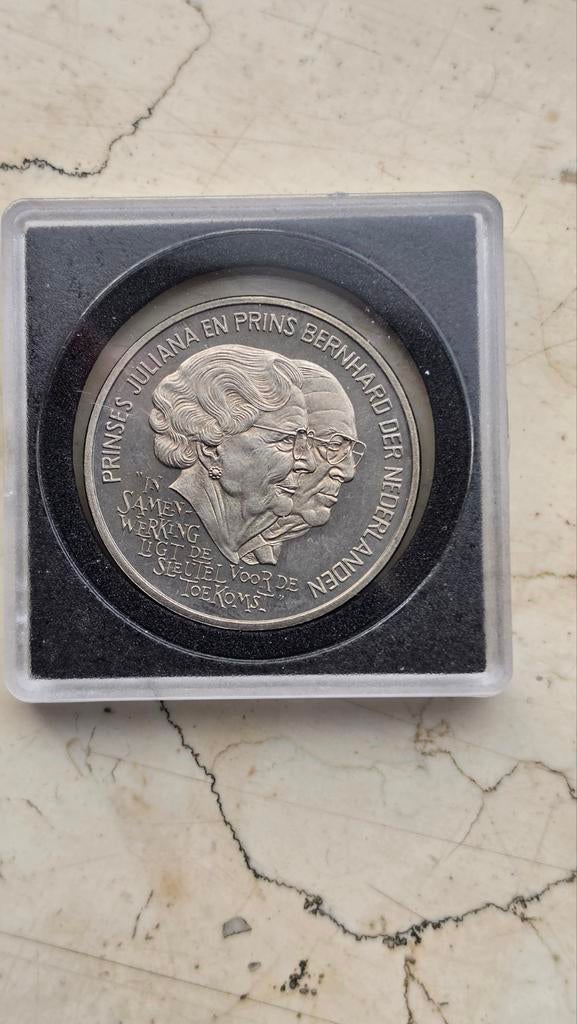 herdenkingsmunt Juliana & Bernhard 1980, Postzegels en Munten, Munten | Nederland, Koningin Juliana, Zilver, Losse munt, Overige waardes
