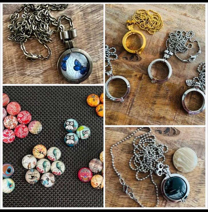 Ketting met verwisselbare hangers (goud, zilverkleurig), Sieraden, Tassen en Uiterlijk, Kettingen, Nieuw, Overige materialen, Overige kleuren