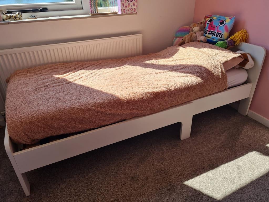 Ikea uitschuifbaar peuter/kinderbed, Ophalen, Gebruikt, 70 tot 85 cm, Lattenbodem