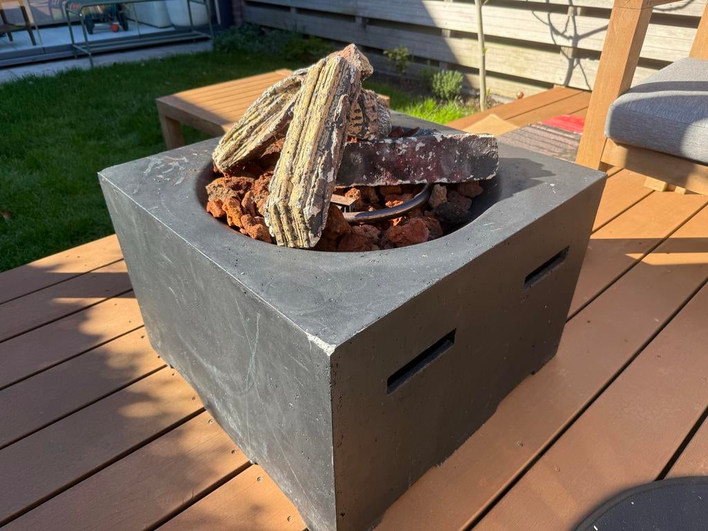 Happy Cocooning vuurtafel vierkant 60x60x40 cm, Tuin en Terras, Ophalen, Gebruikt