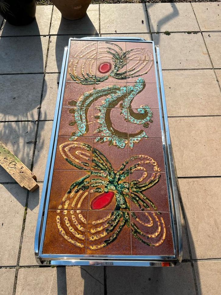 Vintage mid century salontafel, Huis en Inrichting, Tafels | Salontafels, Gebruikt, Minder dan 50 cm, 50 tot 100 cm, 100 tot 150 cm