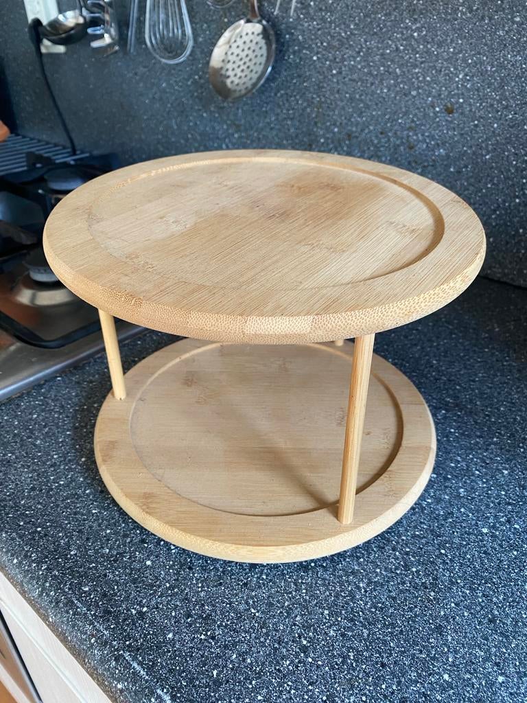 Houten draaischijf plateau 25 cm voor kruiden, Ophalen of Verzenden, Zo goed als nieuw