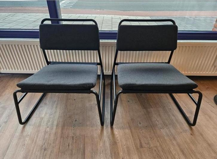 Ikea Linnebäck fauteuils - Set van 2, Huis en Inrichting, Fauteuils, Zo goed als nieuw, Metaal, Stof, 50 tot 75 cm, Minder dan 75 cm
