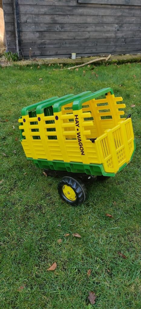 Gele en groene Hay Wagon aanhanger voor kinderen, Ophalen of Verzenden, Zo goed als nieuw, Overige typen