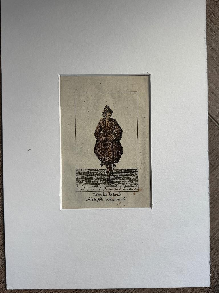 Friesche Scheepvaarder - 250 jaar oud Friesland P0427, Ophalen of Verzenden, Ets, 1700 - 1799