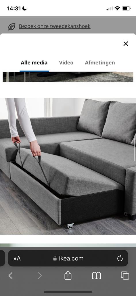 Comfortabele IKEA slaapbank met handige opbergruimte, Ophalen of Verzenden, Zo goed als nieuw, Tweepersoons, 140 cm