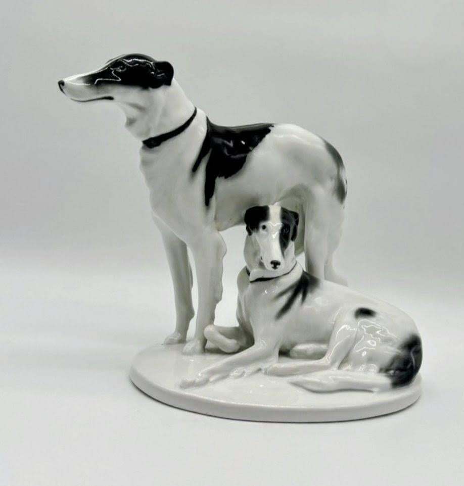 Art Deco Porseleinen Borzoi Paar - Pfeffer Gotha (1900-1934), Antiek en Kunst, Antiek | Porselein, Ophalen of Verzenden