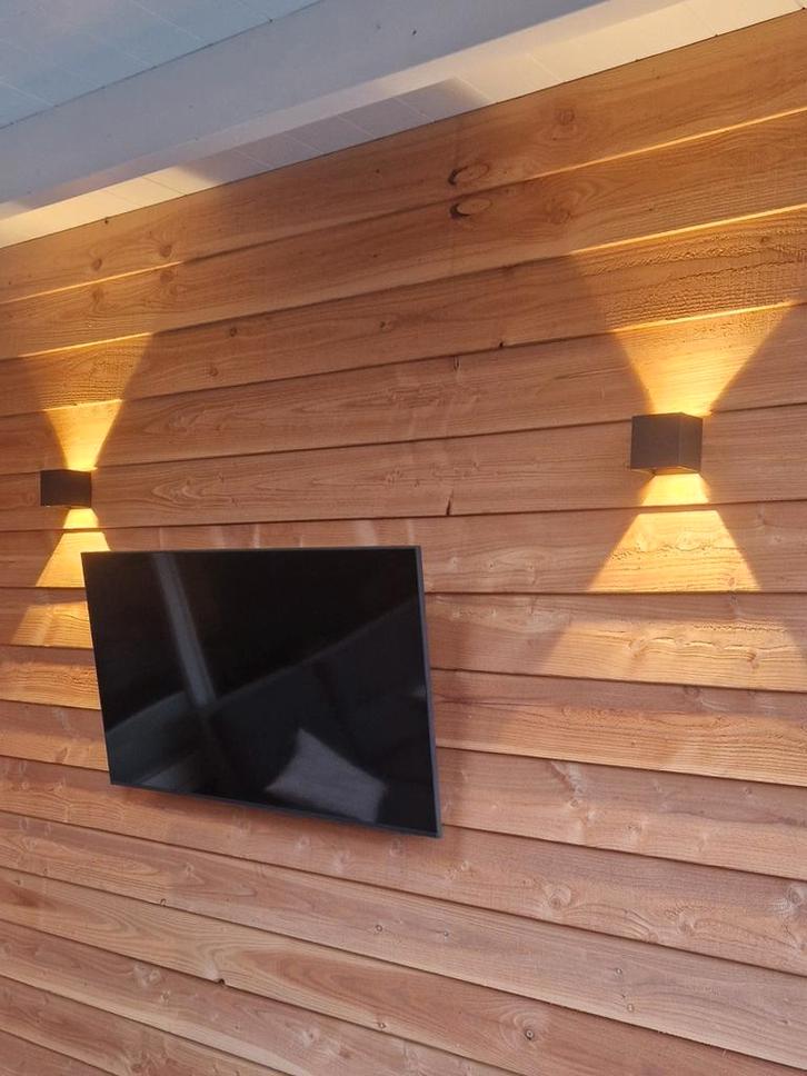 Moderne Kubus Buitenlampen - Set van 4, Tuin en Terras, Buitenverlichting, Gebruikt, Wandlamp, Aluminium, Minder dan 50 watt, Netvoeding