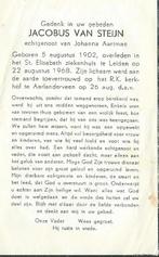 Bidprentje  Jacobus van Steijn  Aarlanderveen, Verzamelen, Bidprentjes en Rouwkaarten, Verzenden, Bidprentje