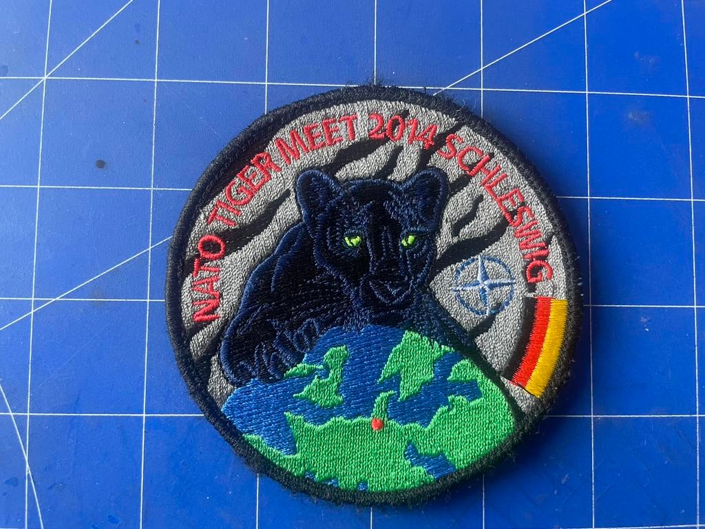 Stoffen patch Nato Tiger Meet NTM 2014 Schleswig, Ophalen of Verzenden, Zo goed als nieuw, Patch, Badge of Embleem