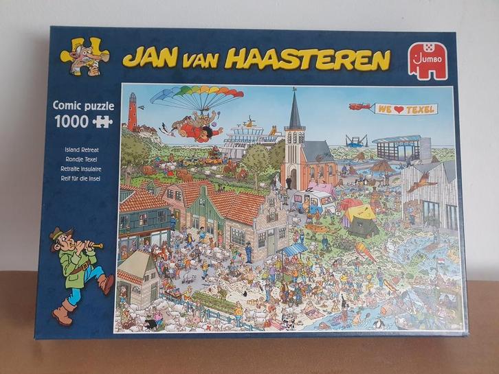 Jan van Haasteren puzzel - Rondje Texel - 1000 stukjes, Hobby en Vrije tijd, Denksport en Puzzels, Gebruikt, Legpuzzel, 500 t/m 1500 stukjes