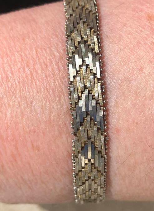 Armband Zilver en Goud Gekleurd Haring Design Vintage, Verzenden, Gebruikt, Goud, Zilver