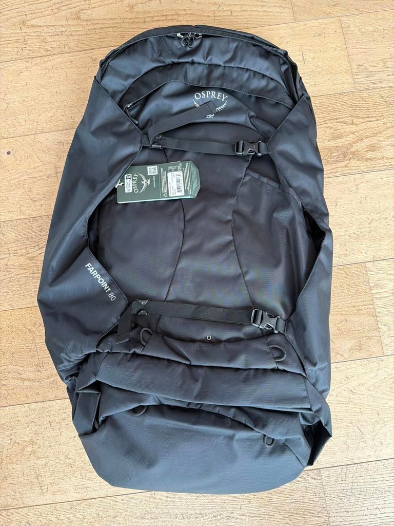 Osprey Farpoint 80L rugzak zwart (nieuw!), Ophalen of Verzenden, Nieuw, Zwart, 30 cm of meer