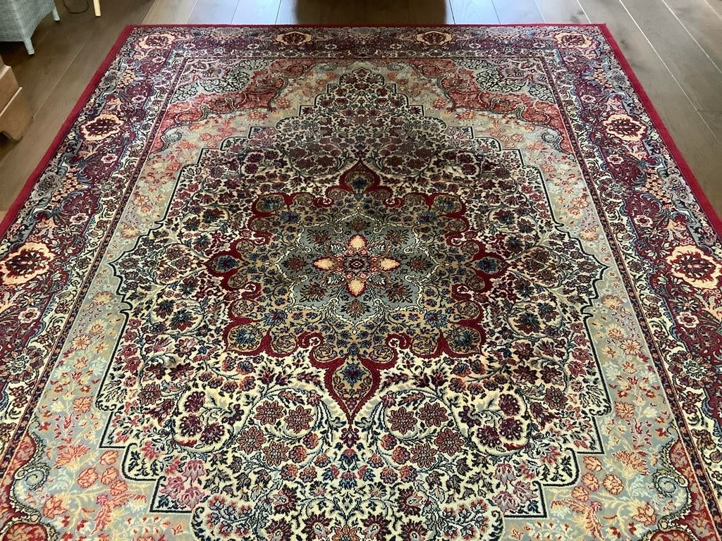 Rood wollen vintage vloerkleed, Ophalen, 150 tot 200 cm, 200 cm of meer, Zo goed als nieuw