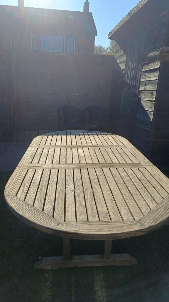 Charme Teakhouten Ovale Tafel - Uitschuifbaar naar Rond, Huis en Inrichting, Tafels | Eettafels, Ophalen