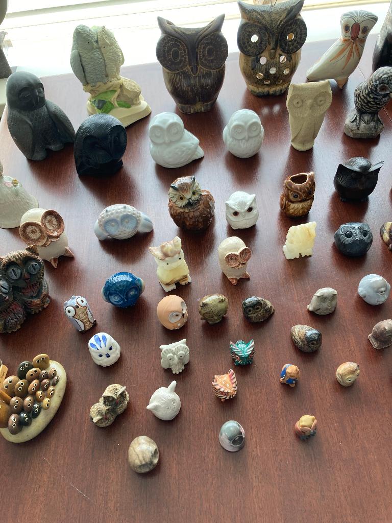 verzameling uilen beeldjes, Ophalen, Gebruikt, Mens