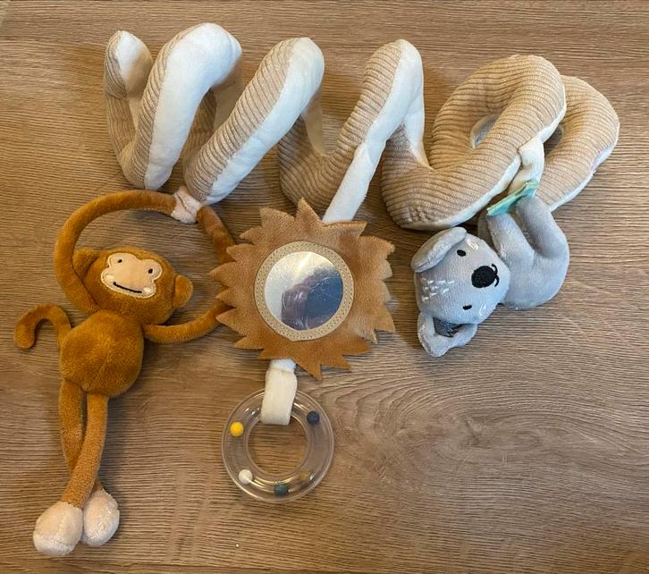 Boxspiraal met aap, koala en spiegel, Kinderen en Baby's, Speelgoed | Babyspeelgoed, Gebruikt, Overige typen, Ophalen