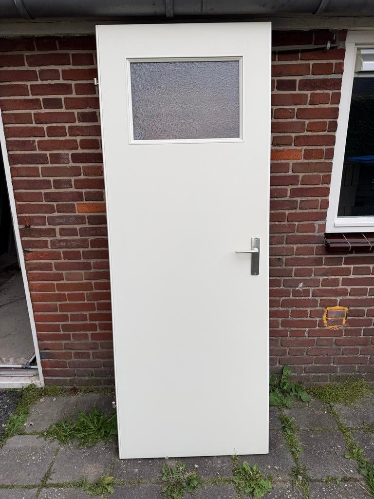 Mooie binnendeur met glas, 73 x 201,5 cm, linksdraaiend, Ophalen, Gebruikt, Minder dan 80 cm, Binnendeur