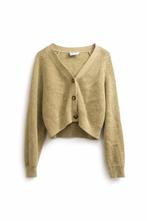 Stijlvol groen gebreid vest met knopen, Ophalen of Verzenden, Monki, Maat 36 (S), Gedragen