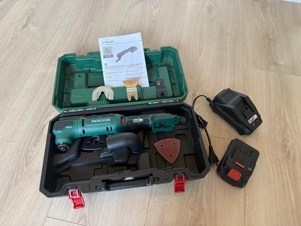 Parkside Multitool 20v met accu en snellader, Ophalen of Verzenden, Zo goed als nieuw