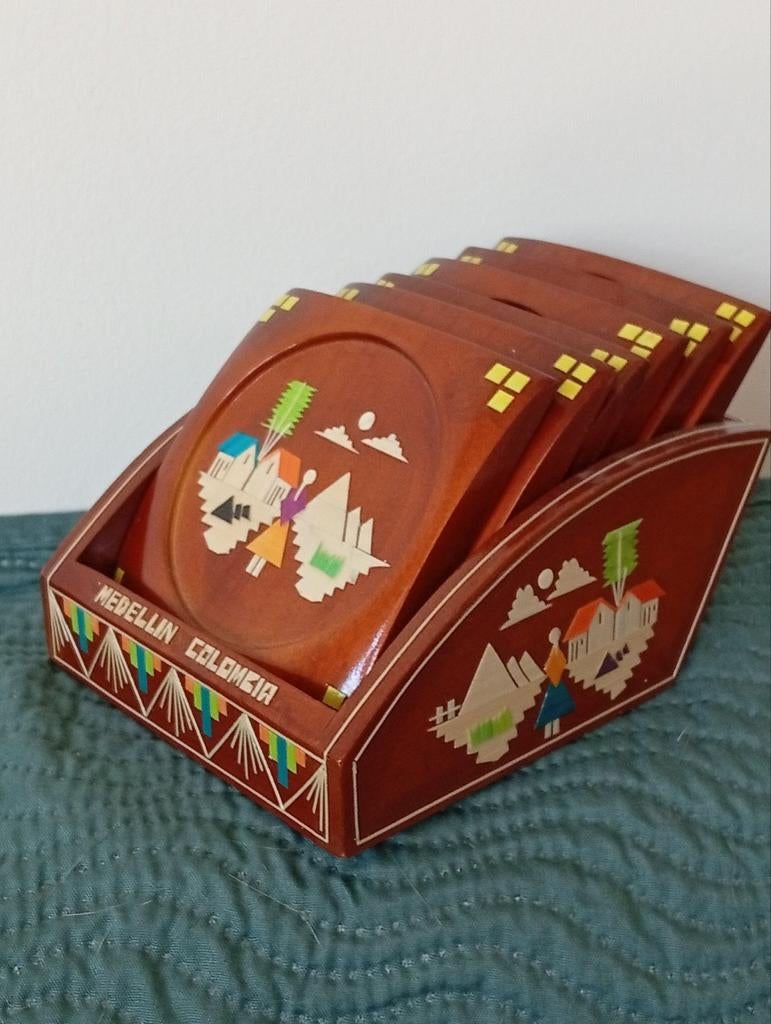 Set onderzetters uit Colombia vintage handmade., Ophalen of Verzenden