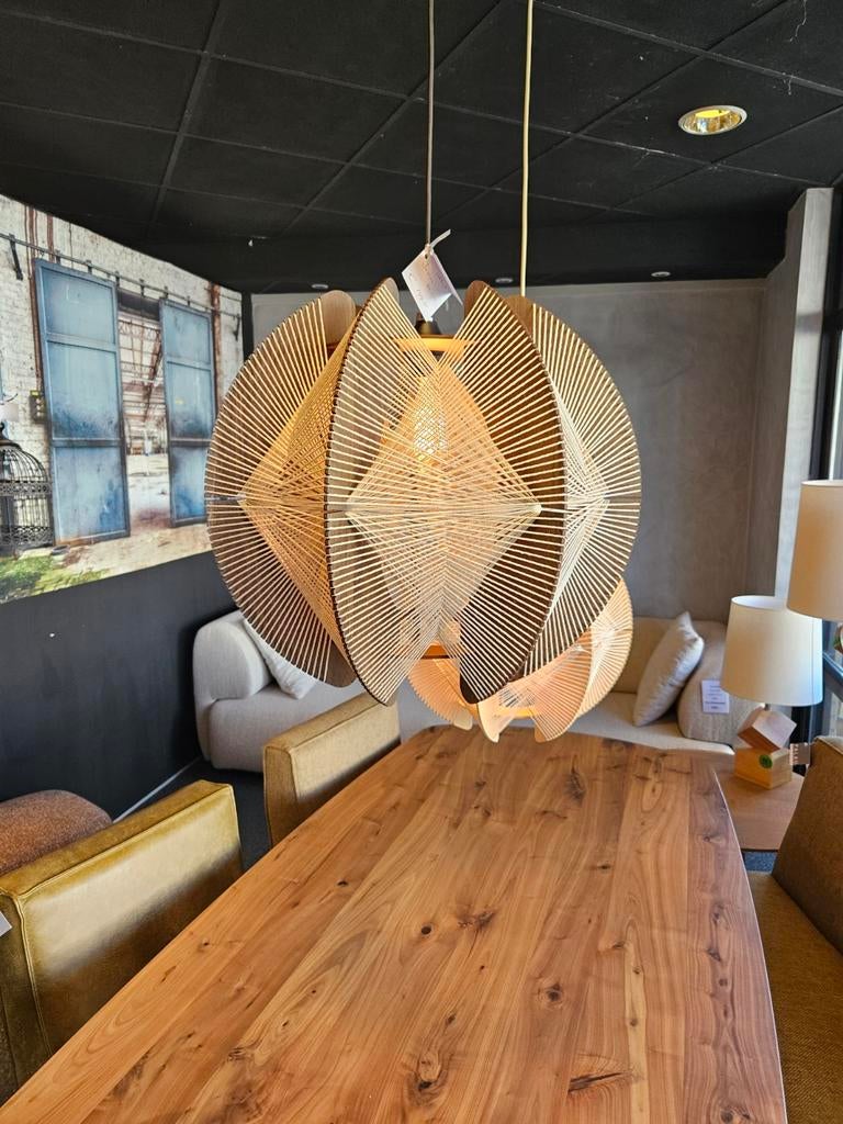 Hanglamp "jessica" hout met touw, Ophalen of Verzenden, Nieuw, Hout, Minder dan 100 cm