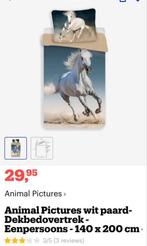 Animal Pictures dekbedovertrek wit paard 140x200, Eenpersoons, Wit, Dekbedovertrek, Ophalen of Verzenden