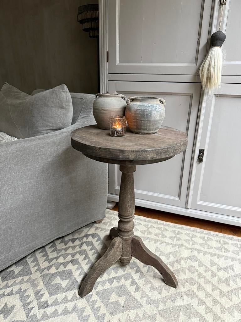 Wijntafel 50 cm dia, Huis en Inrichting, Tafels | Bijzettafels, Ophalen, Minder dan 55 cm, Rond, Zo goed als nieuw