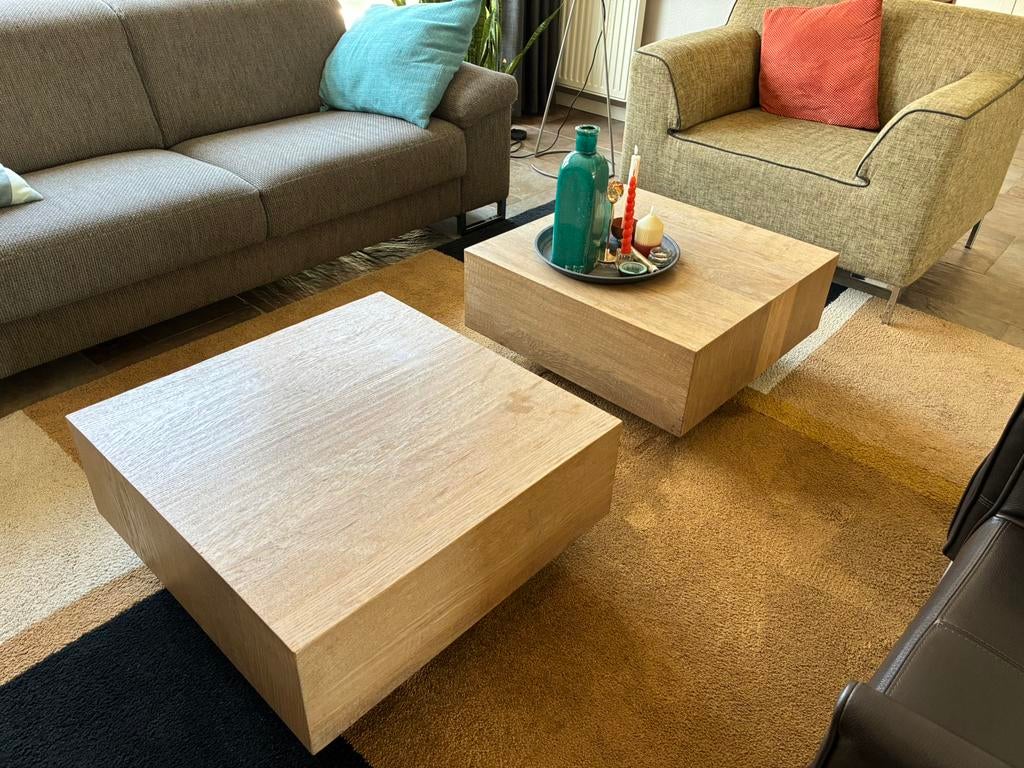Salontafels 2 stuks (mag ook apart), Huis en Inrichting, Tafels | Salontafels, Ophalen, Overige materialen, 50 tot 100 cm, Vierkant