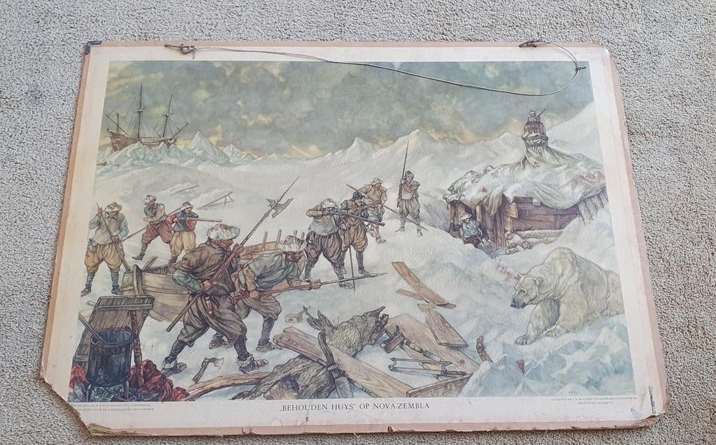 Historische prent: Behouden Huys op Nova Zembla, Ophalen