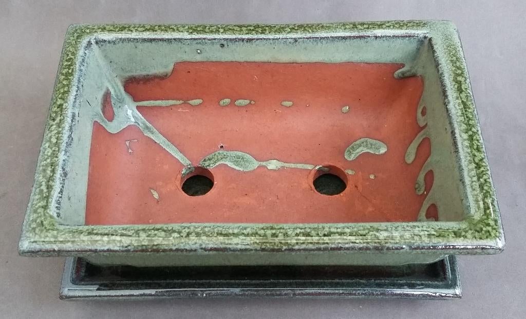 Drie stuks oude antiek BONSAI Boom Plant Schaal Bak Bloembak, Gebruikt, Minder dan 30 cm, Minder dan 60 cm, Ophalen of Verzenden