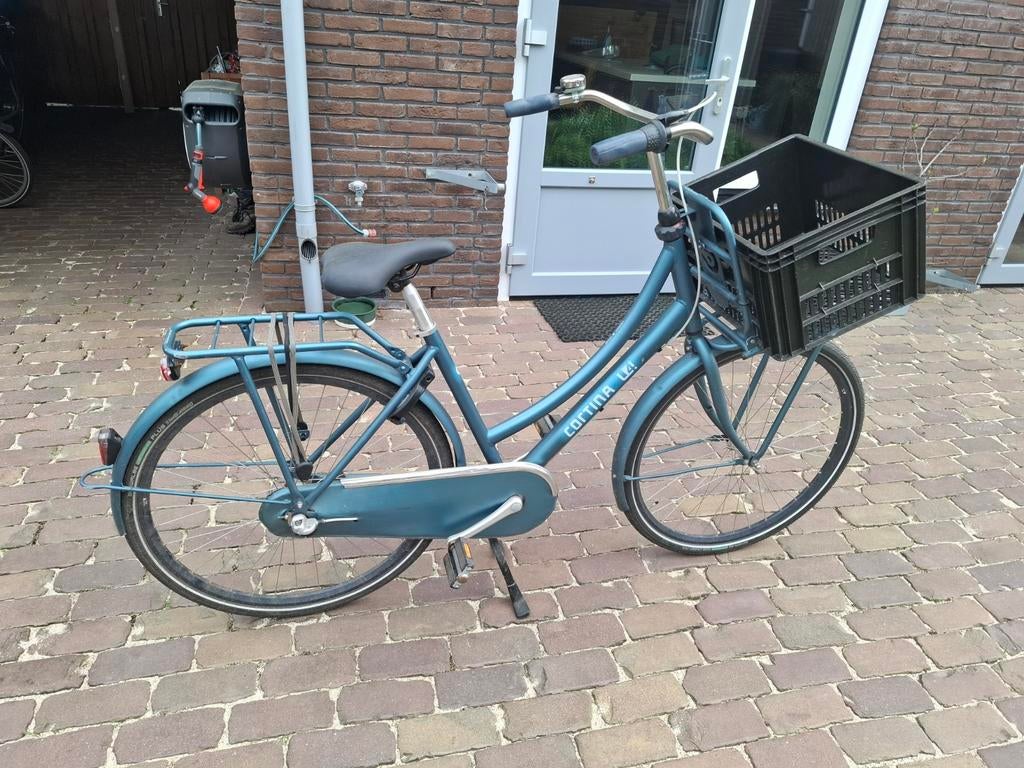 Cortina U4 Transportfiets Dames - Blauw, Fietsen en Brommers, Fietsen | Dames | Damesfietsen, Overige merken, Terugtraprem, Gebruikt
