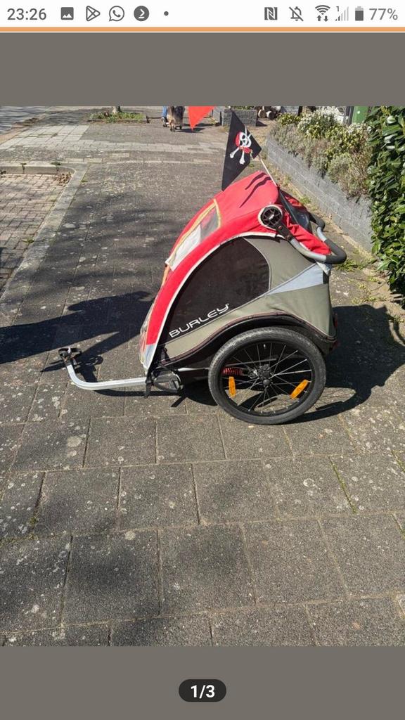 Burley Kinderfietskar voor 2 kinderen, Gebruikt, Opvouwbaar, Burley, Ophalen of Verzenden