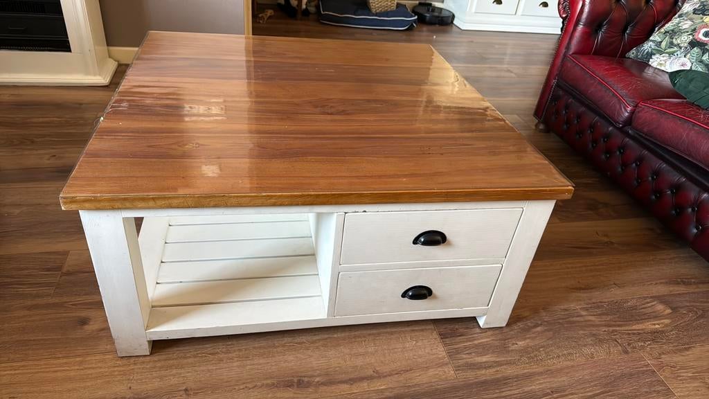 Salon tafel met bescherm zeil, Huis en Inrichting, Complete inboedels, Ophalen