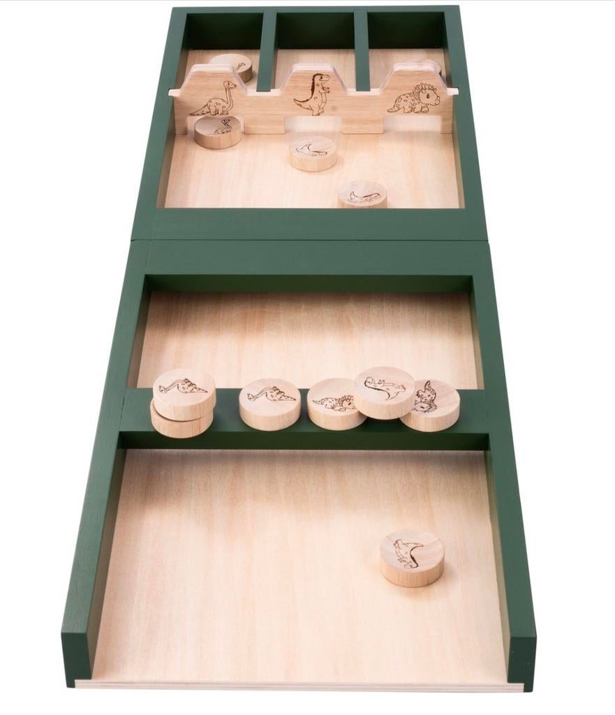 Sjoelbak 80 cm voor kinderen voor onderweg  Dinosaurus Thema, Dorpsweg Spankeren, Jongen of Meisje, Spelendehollander, Info@spelendehollander.nl