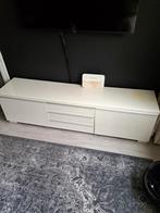 Witte TV-meubel met lades en deuren, Ophalen, Overige materialen, Gebruikt, 150 tot 200 cm