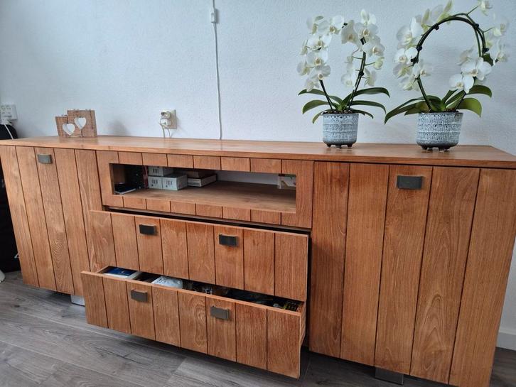 Massief eiken dressoir, Huis en Inrichting, Kasten | Dressoirs, Zo goed als nieuw, 25 tot 50 cm, Ophalen
