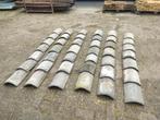 42 halfronde nokvorsten oude antieke schaaltje blauw grijs, Doe-het-zelf en Verbouw, Dakpannen en Dakbedekking, Ophalen, Gebruikt