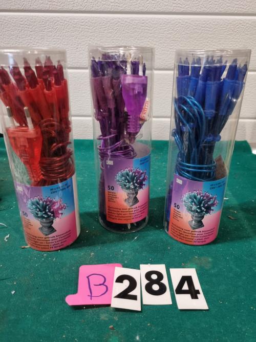 kerstverlichting paars rood blauw 50 lampjes[b284], Diversen, Kerst, Ophalen of Verzenden, 'T Olde Gre-j, Info@toldegrej.nl, Endepoelstraat 20f Didam