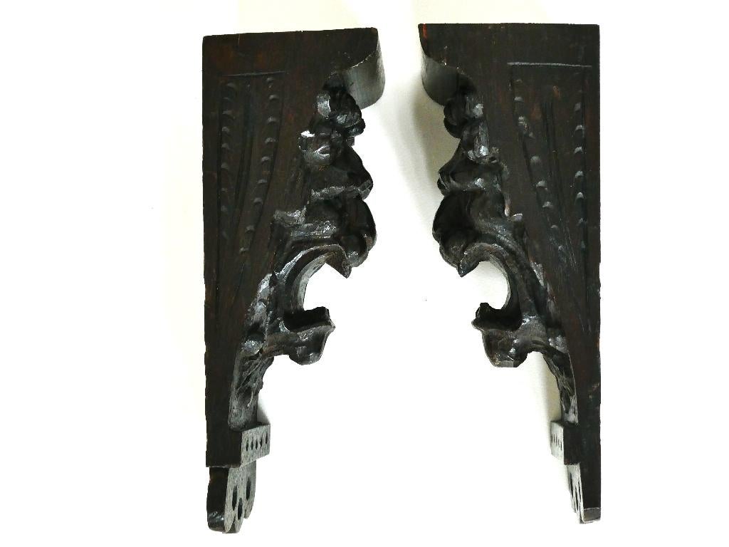 2 Grote antieke houtgesneden leeuwenkop ornamenten consoles, Overige onderwerpen, Houtsnijwerk, Ophalen of Verzenden, Handgemaakt