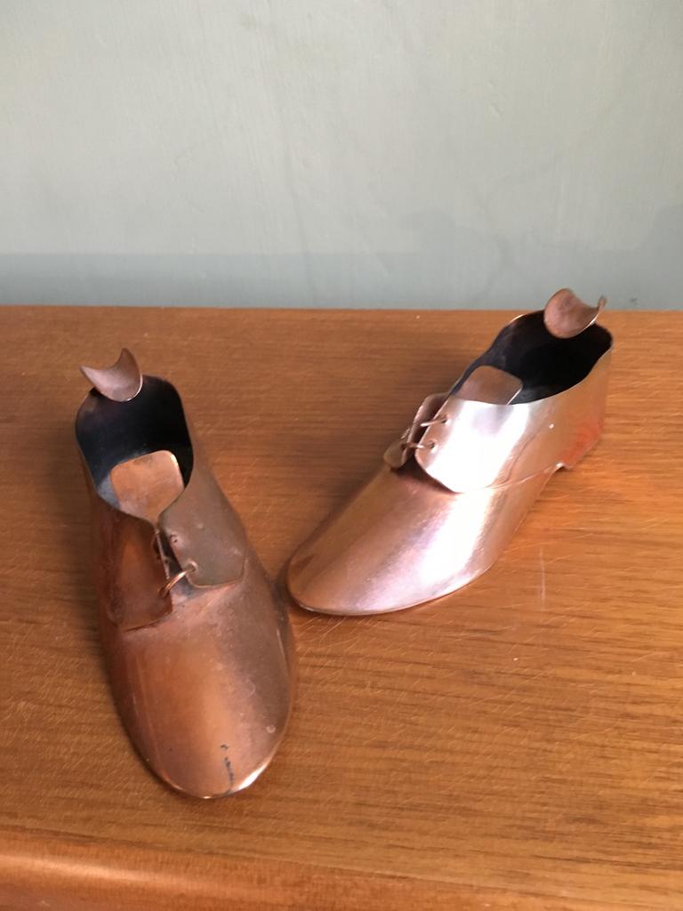 2 Koperen Asbak Schoentjes.Handgemaakt., Ophalen of Verzenden