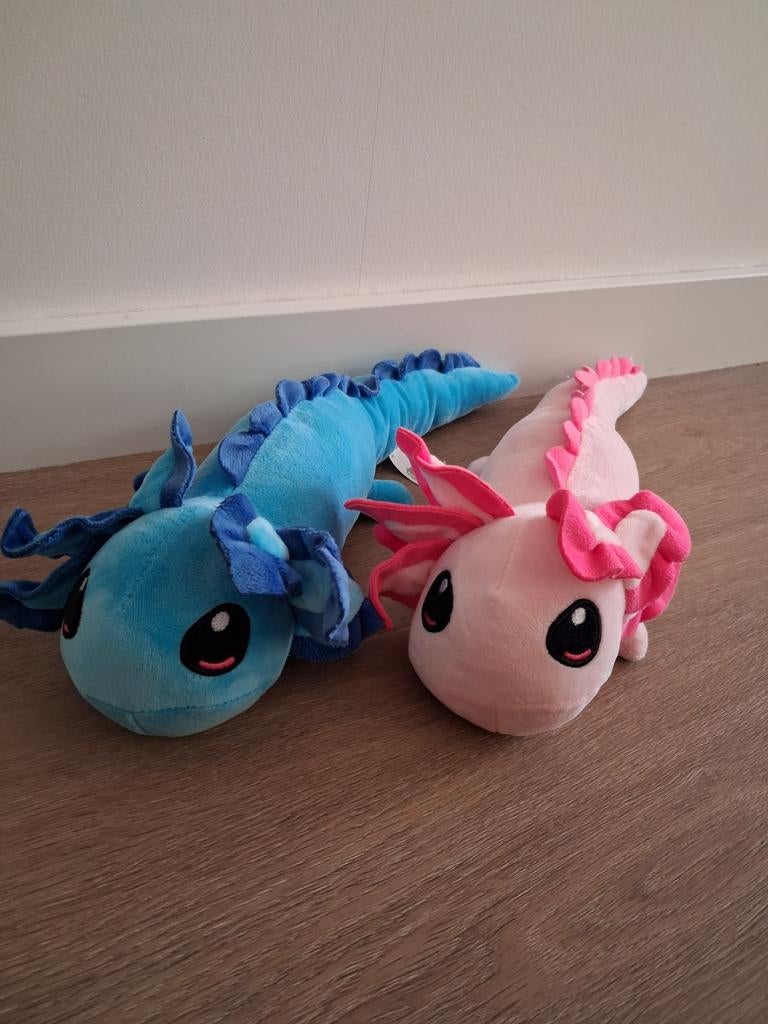 Knuffel Axolotl Jafri Toys blauw en roze 40 cm L535, Ophalen of Verzenden, Zo goed als nieuw, Overige typen