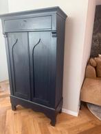 Mooie antieke houten kast - Donkerblauw/Zwart, Antiek en Kunst, Antiek | Meubels | Kasten, Ophalen of Verzenden