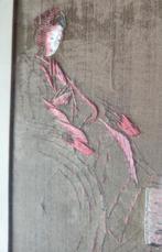 Antiek Japans traditioneel zijdekunst borduurwerk riksja, Ophalen