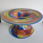 Zeer fraaie fruitschaal van glas / kristal - kleurrijk, Antiek en Kunst, Ophalen