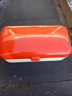 Emaille broodtrommel rood/wit, Antiek en Kunst, Ophalen